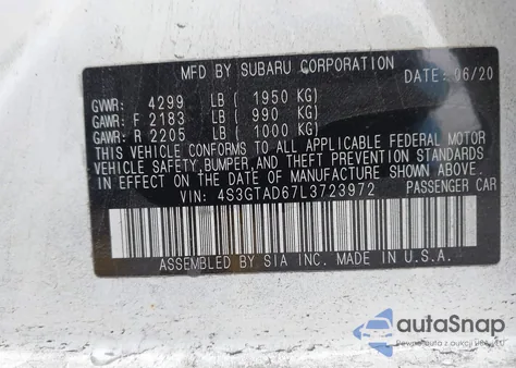 2020 Subaru Impreza Premium 5-Door из США, поврежденный, VIN 4S3GTAD67L3723972